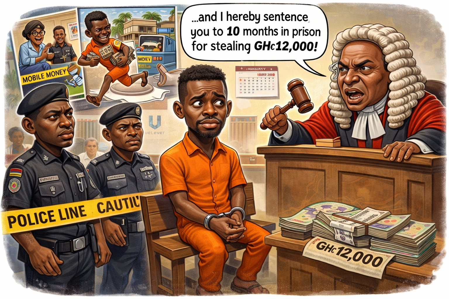 Labourer Jailed 10 Months for Stealing GH¢12,000 in Kumasi