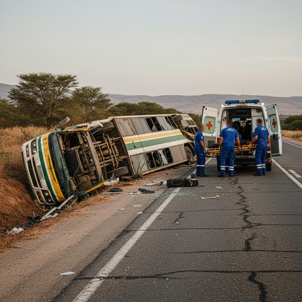 15 dead in highway crash involving bus and ambulance