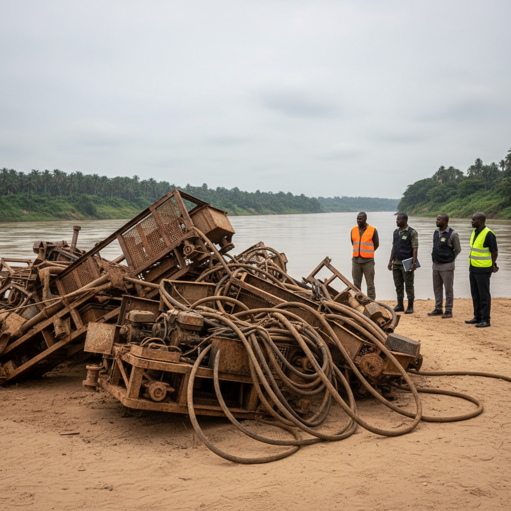 23 arrested 82 machines seized in river galamsey raid
