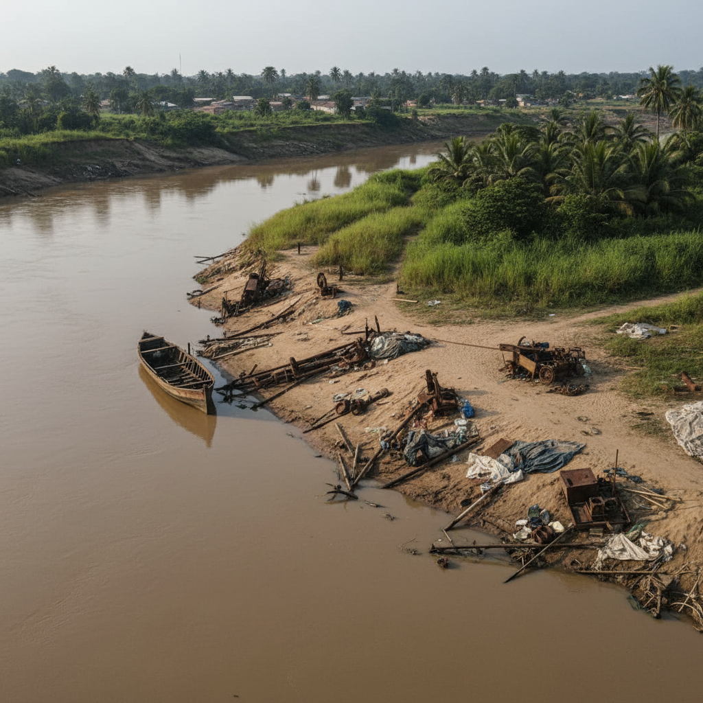 Anti-galamsey taskforce clears illegal miners from Tano River banks