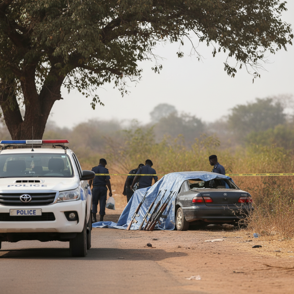 Police shoot two robbers, seize car and guns