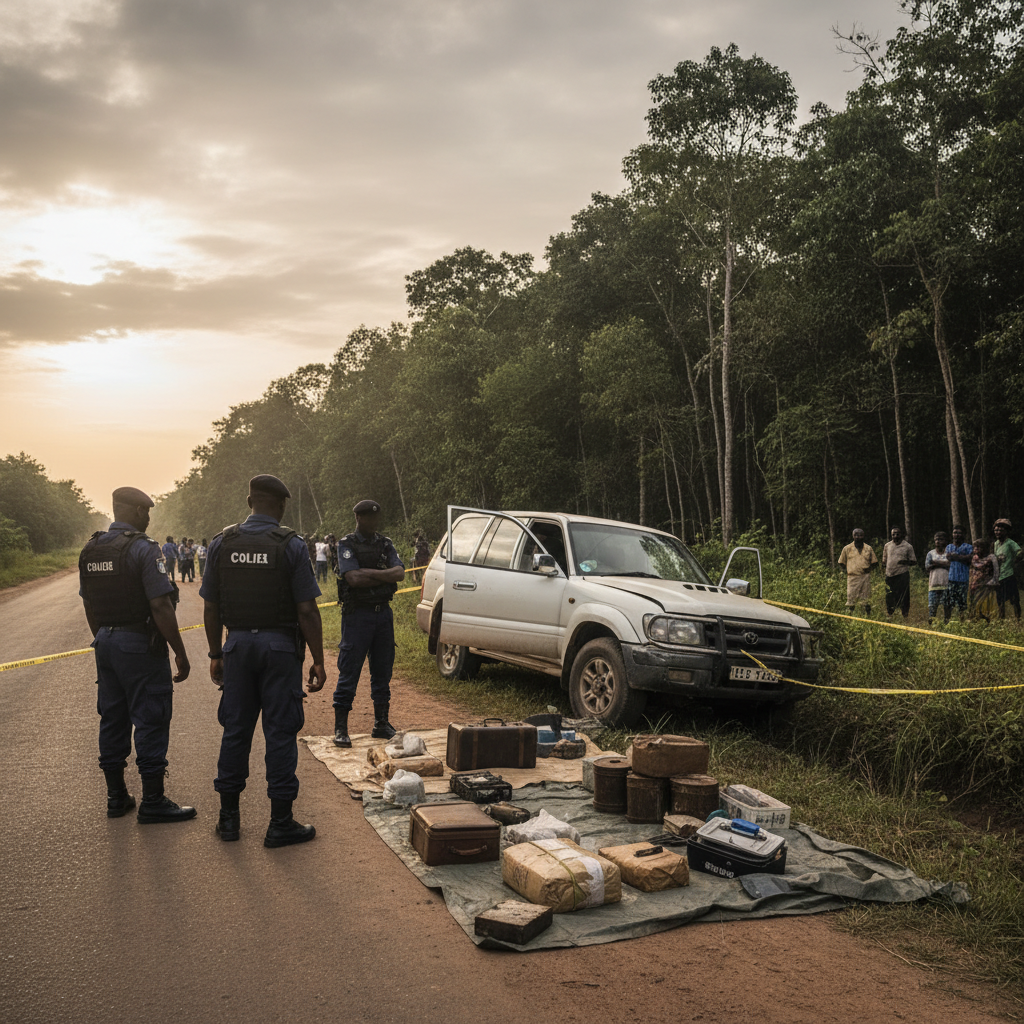 Police kill two robbers seize car guns