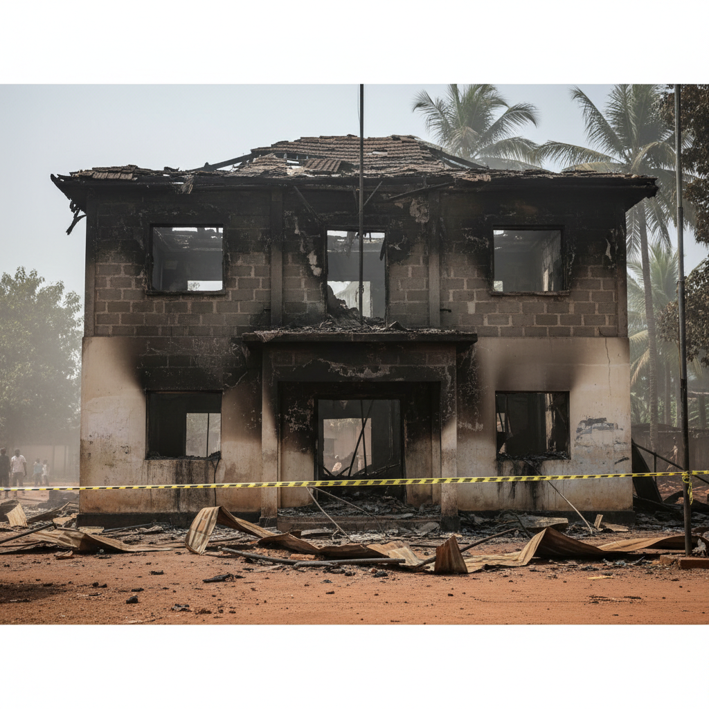 Fire Destroys Ajumako Ocheso Police Station