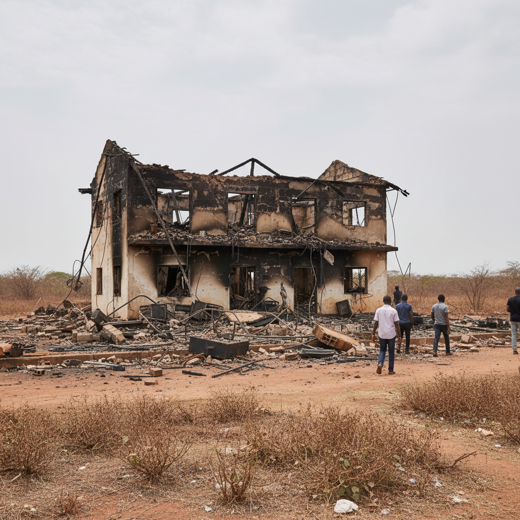 Fire Guts Ajumako Ocheso Police Station