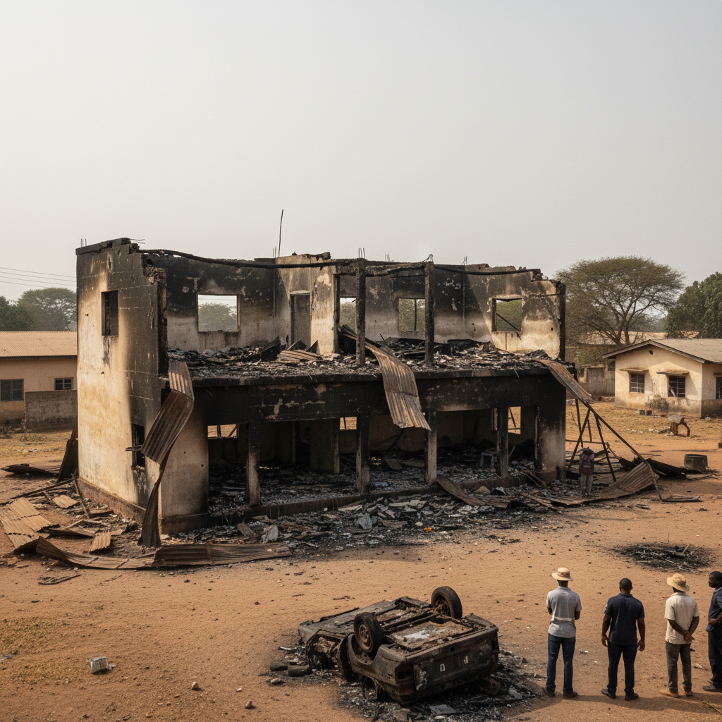 Fire guts Ajumako Ocheso Police Station