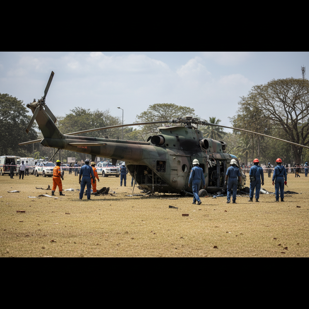 Helicopter crashes at Tema school park, two dead