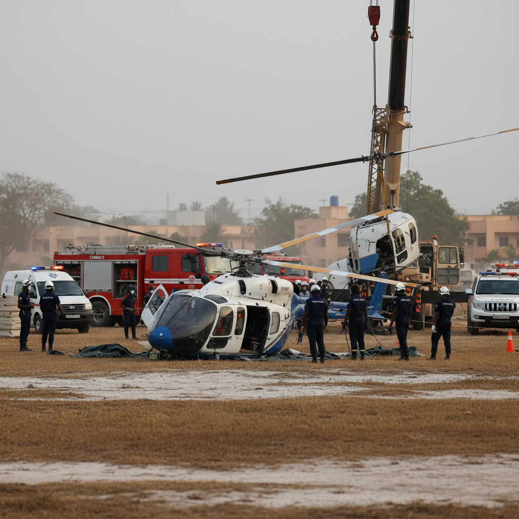 Helicopter crashes at Tema school park, two dead