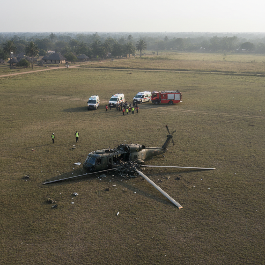 Helicopter crashes at Tema school park