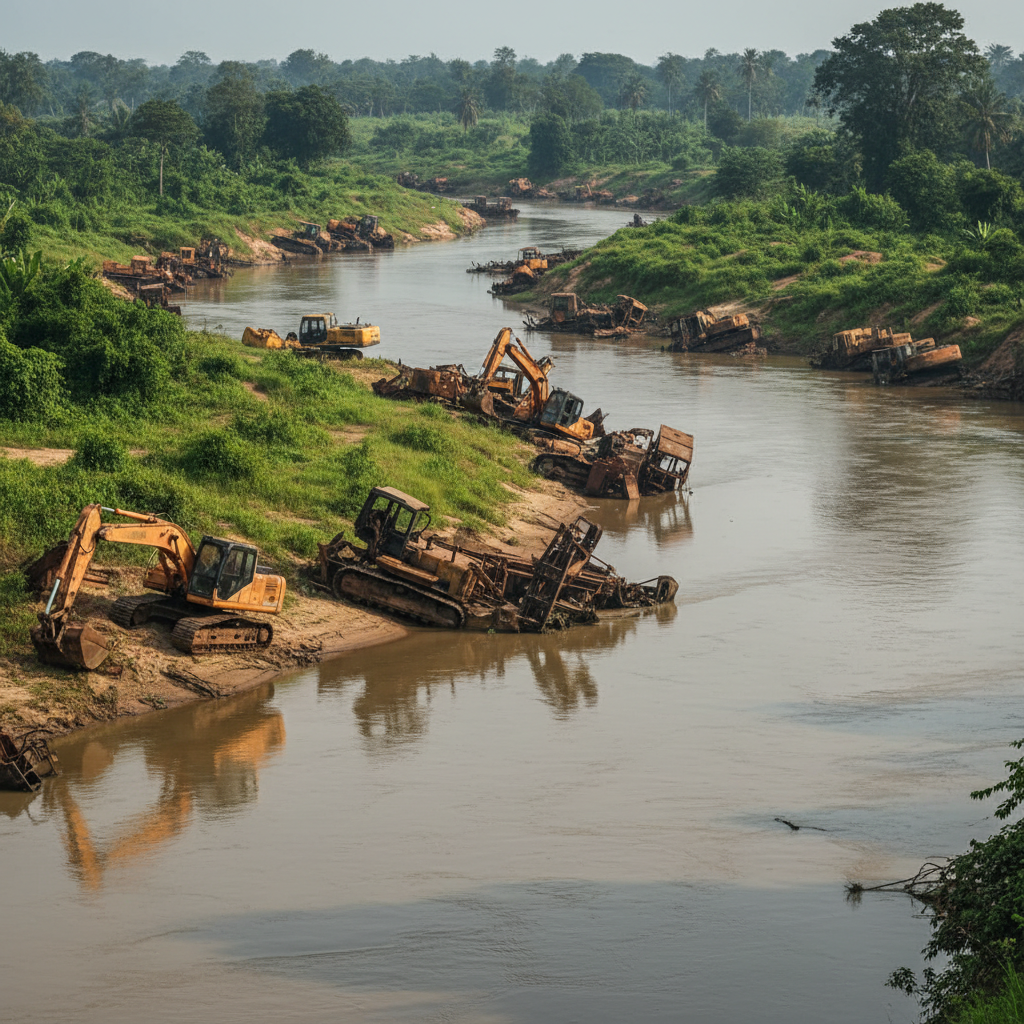 NAIMOS destroys 50 illegal mining machines on Ankobra River