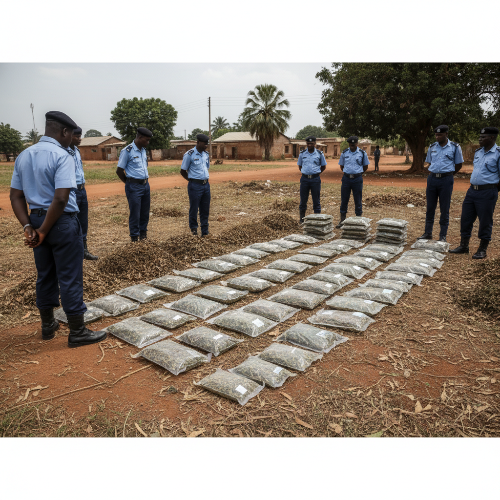 Police seize 397 cannabis slabs after Techiman crash