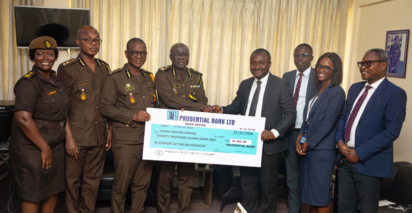 Prudential Bank Gives GHS 20,000 to Prisons Service
