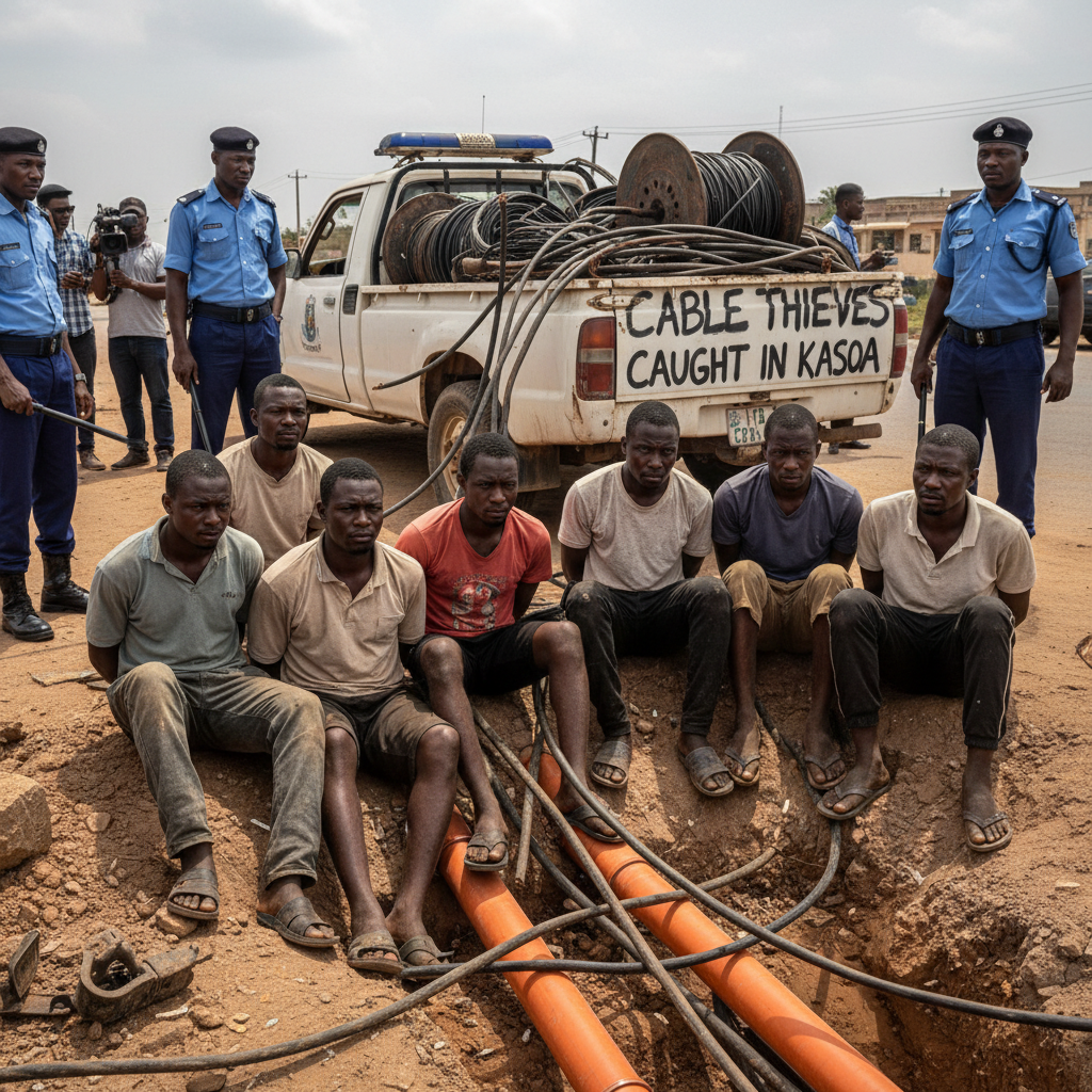 Seven Suspects Apprehended in Kasoa Over Underground Cable Theft