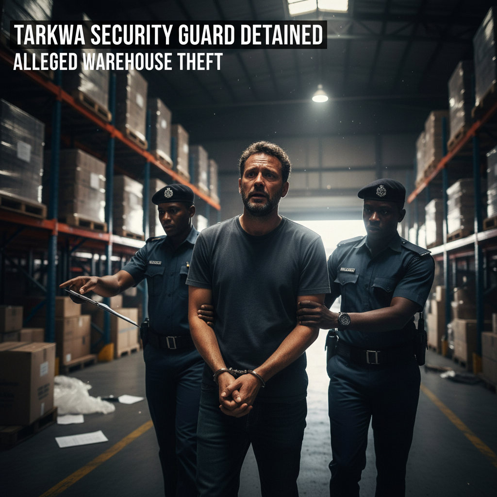 Tarkwa Security Guard Detained Over Alleged Warehouse Theft