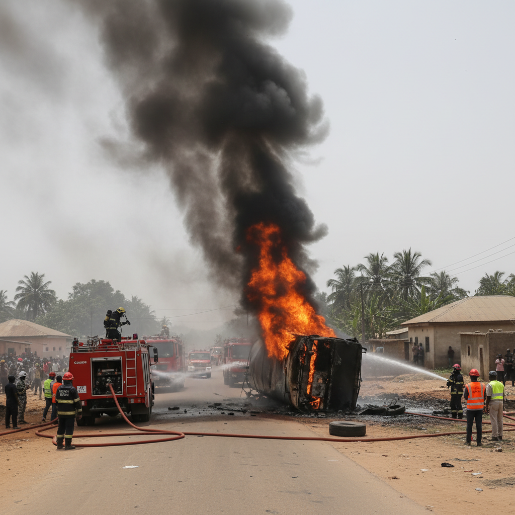 Fuel tanker fire hospitalizes two