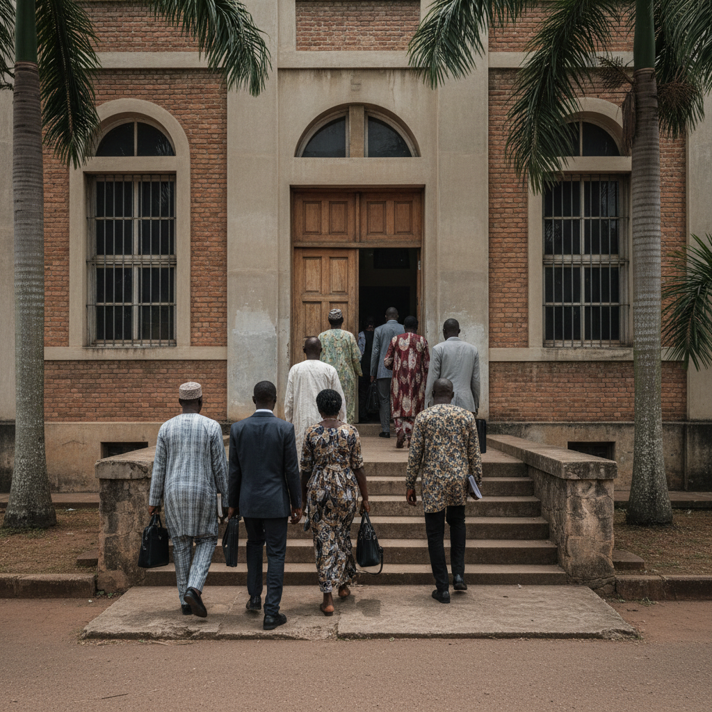 Two remanded for harming police officer