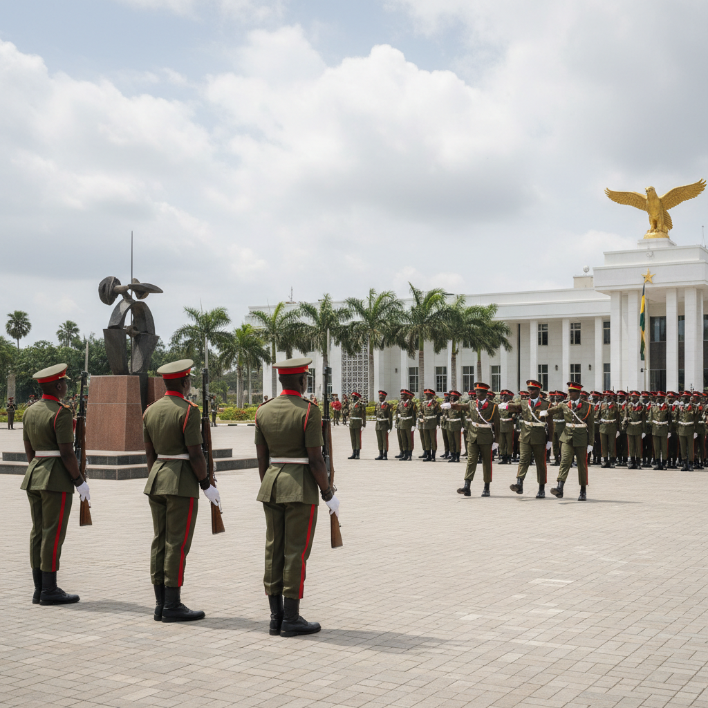 Vice President Reviews Change of Guard