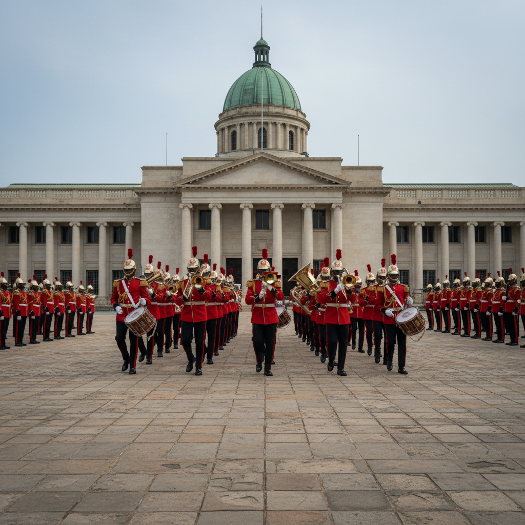 Vice President Reviews Change of Guard at Jubilee House