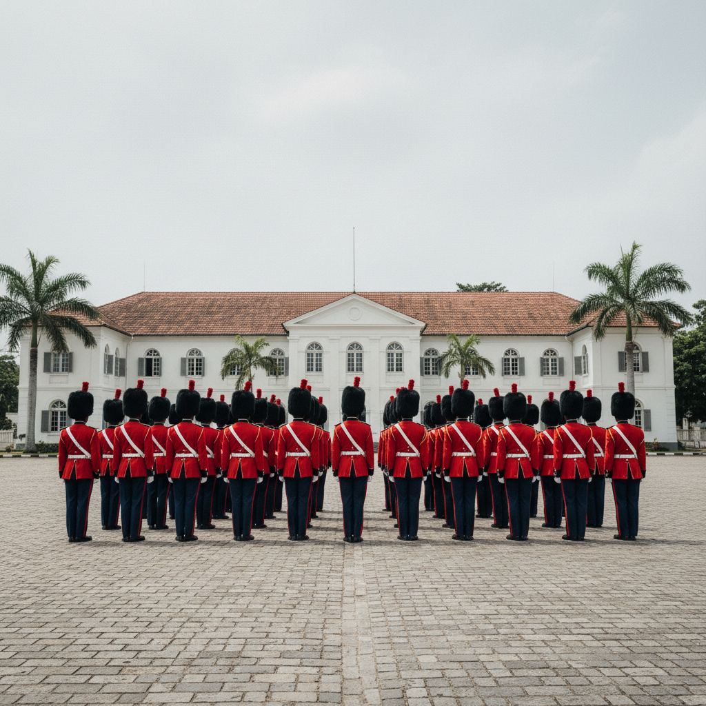 Vice President reviews presidential guard ceremony