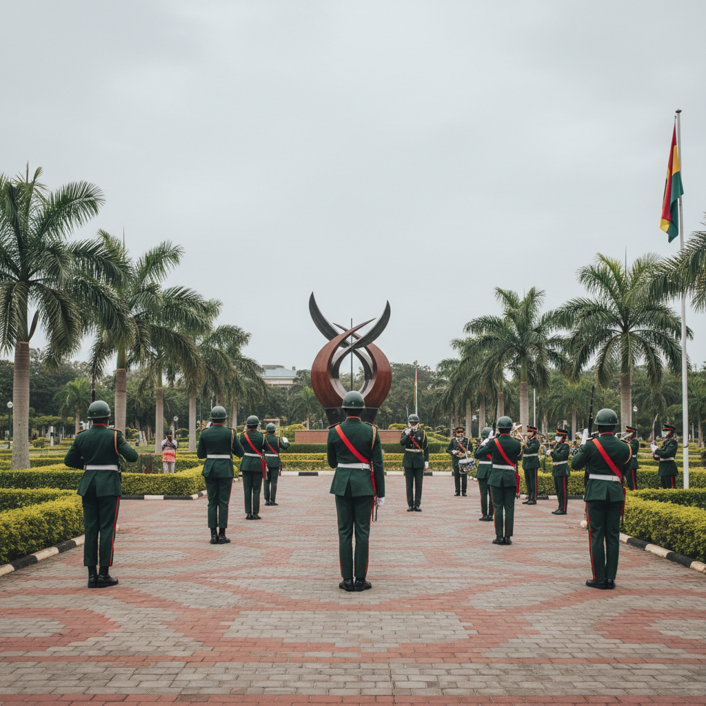 Vice President reviews presidential guard ceremony