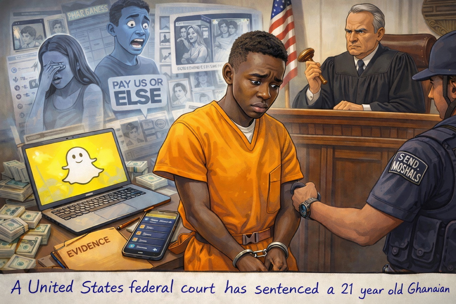 Ghanaian National Sentenced in US for Online Sextortion Scheme