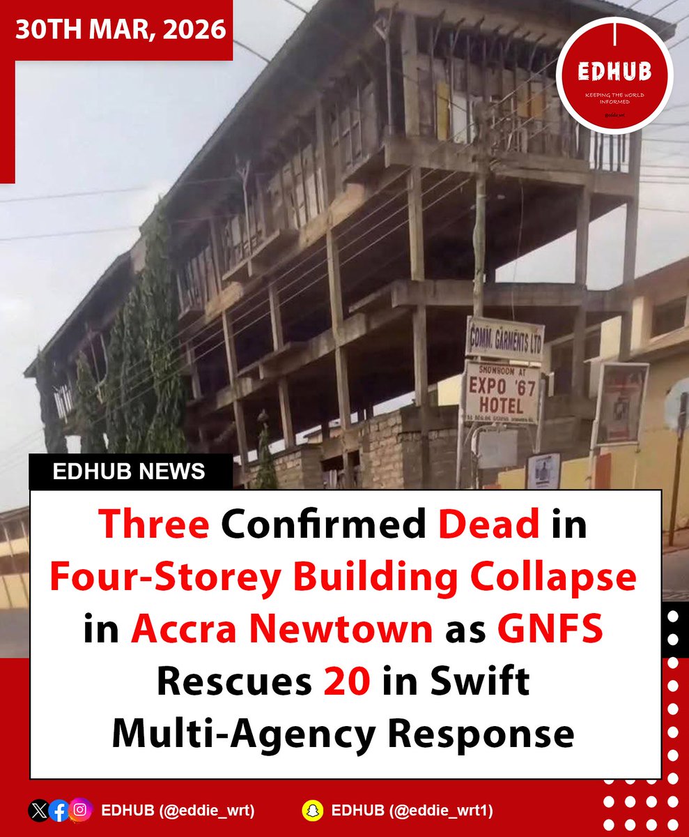 3 Dead, 20 Rescued in Accra Newtown Building Collapse