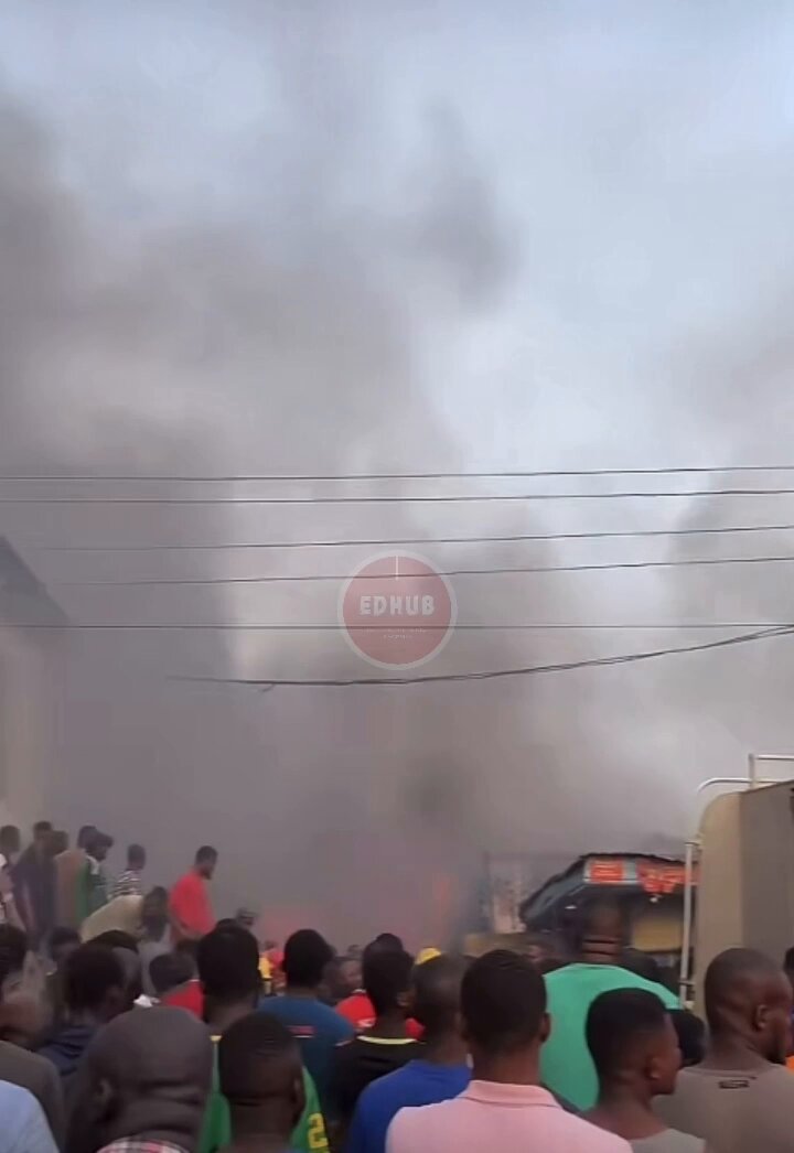 Fire Engulfs Bubuashie: Multiple Fire Crews Battle Blaze at Atiko Junction
