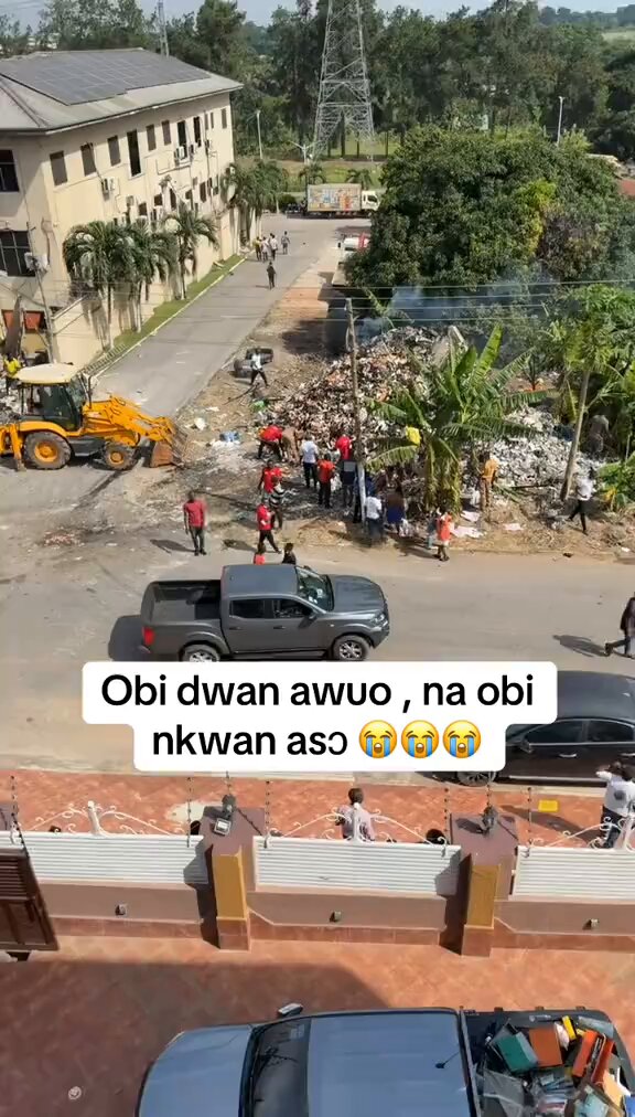 Fire Guts Kumasi Pharma Factory, Residents Scavenge for Drugs