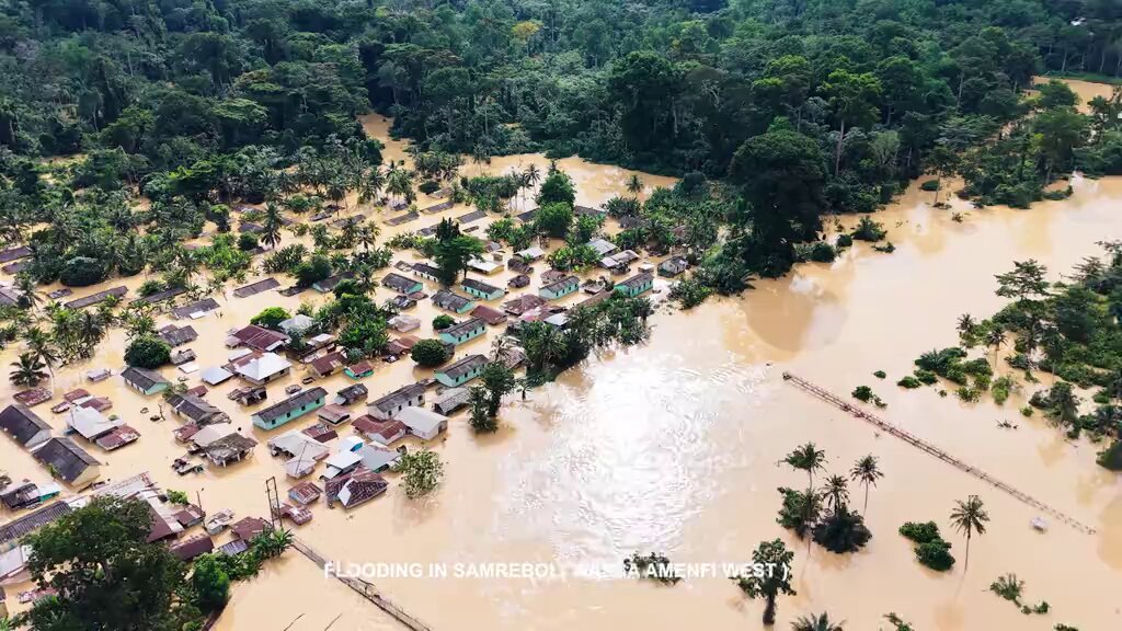 Floods Submerge Galamsey Town Samreboi After Heavy Rains