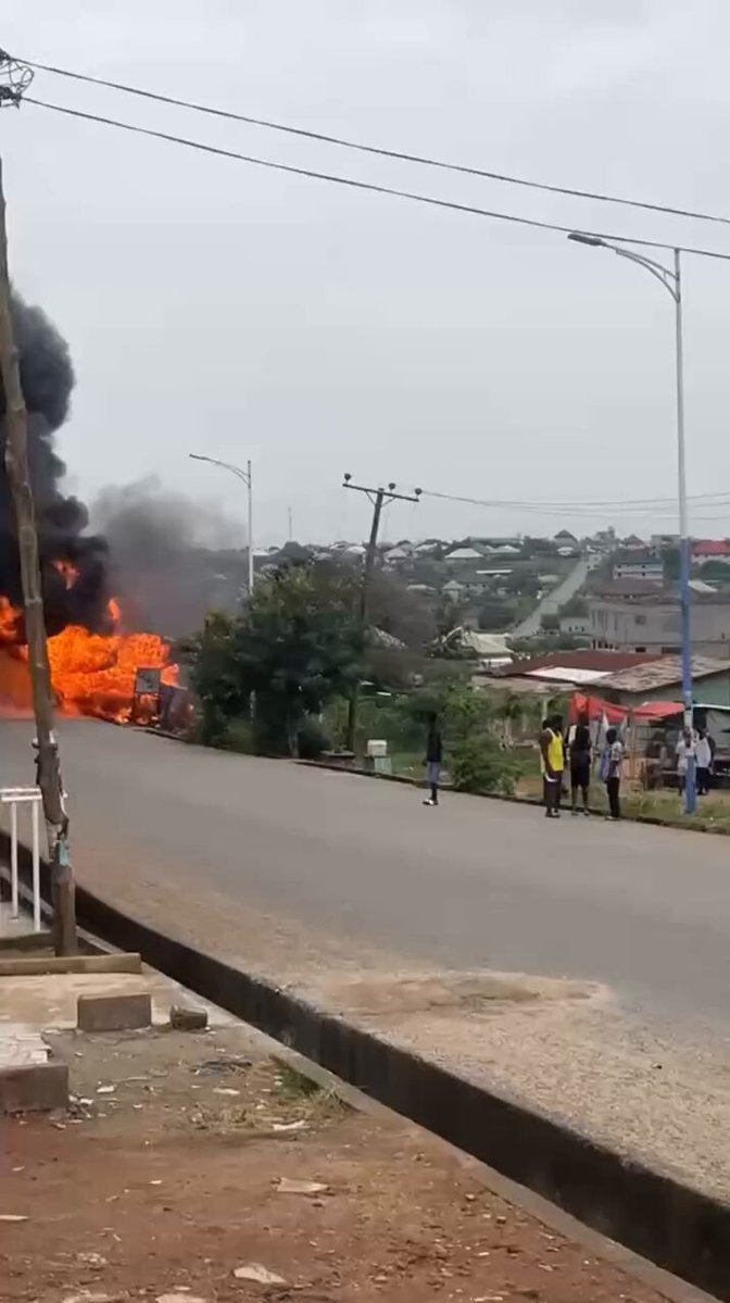 Fuel Tanker Inferno Kills Driver, Injures Mate, Destroys Shops in Adubinso