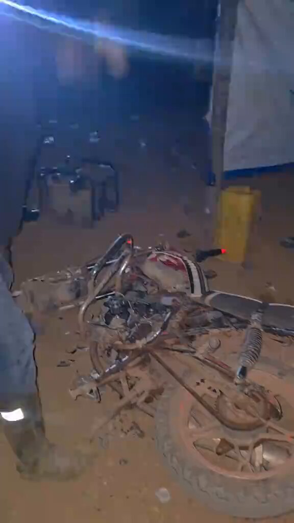 Galamseyers Torch Motorbike of Alleged Thief at Illegal Mining Site