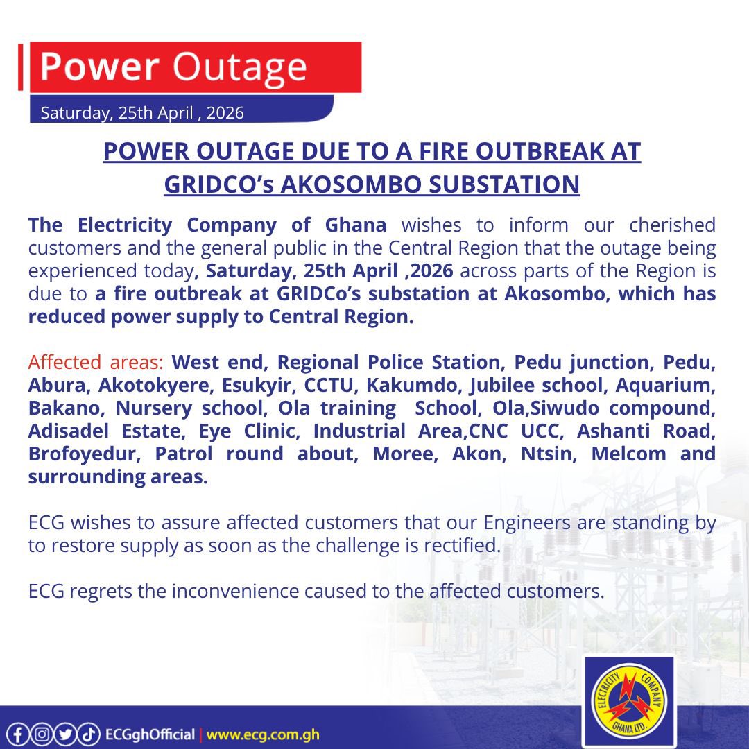 GRIDCO Substation Fire Plunges Ghana into Darkness