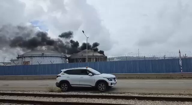 Haifa Oil Refinery Tank Ablaze After Suspected Iranian Strike