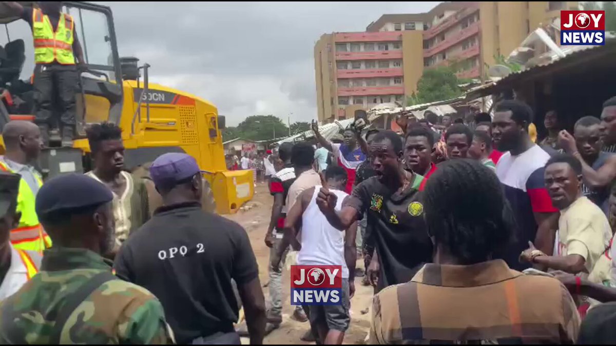 KMA Demolition Sparks Chaos: Residents Attack Taskforce with Stones, Clubs in Asafo