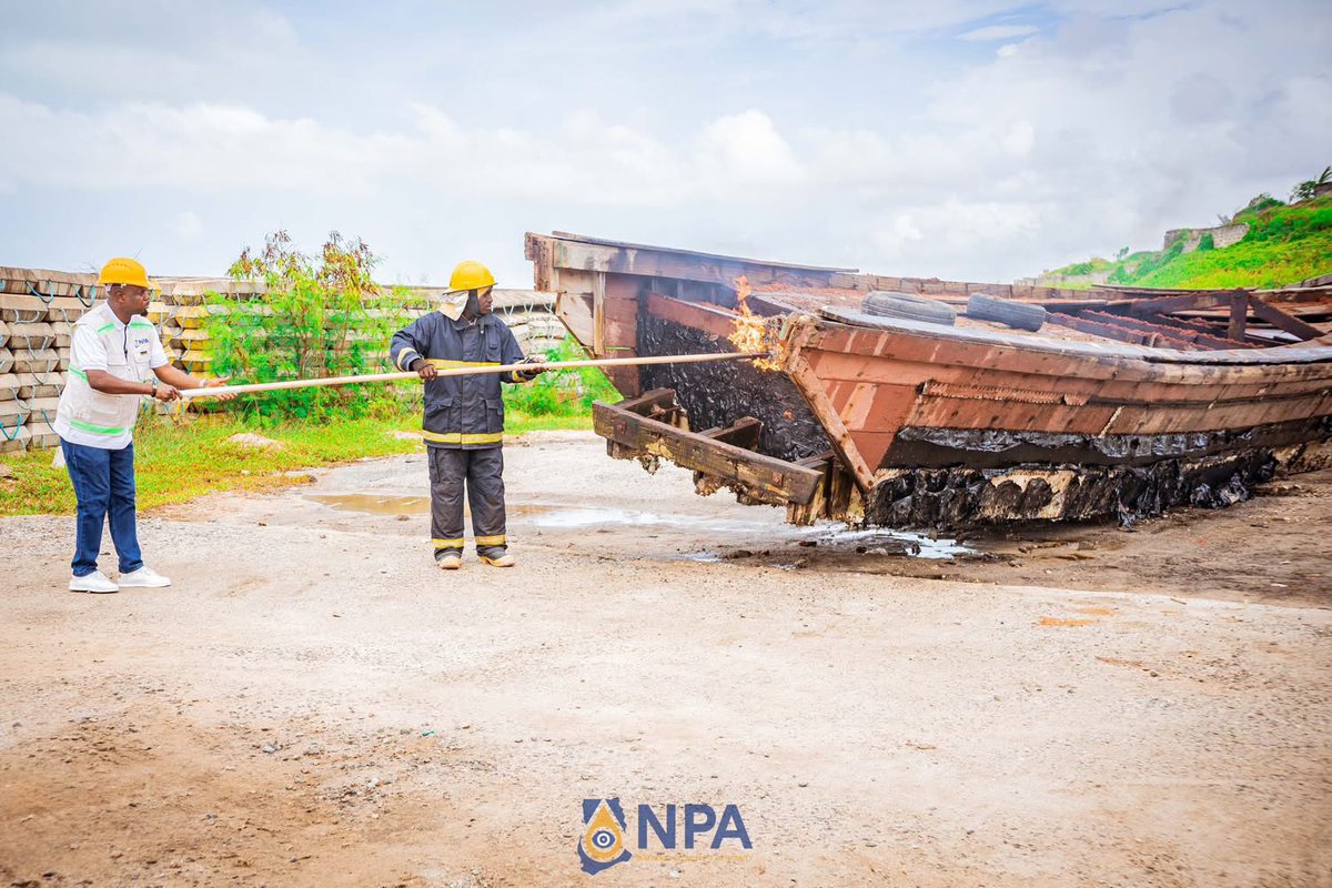 NPA, Navy Destroy Boat in Illegal Fuel Smuggling Bust in Sekondi-Takoradi