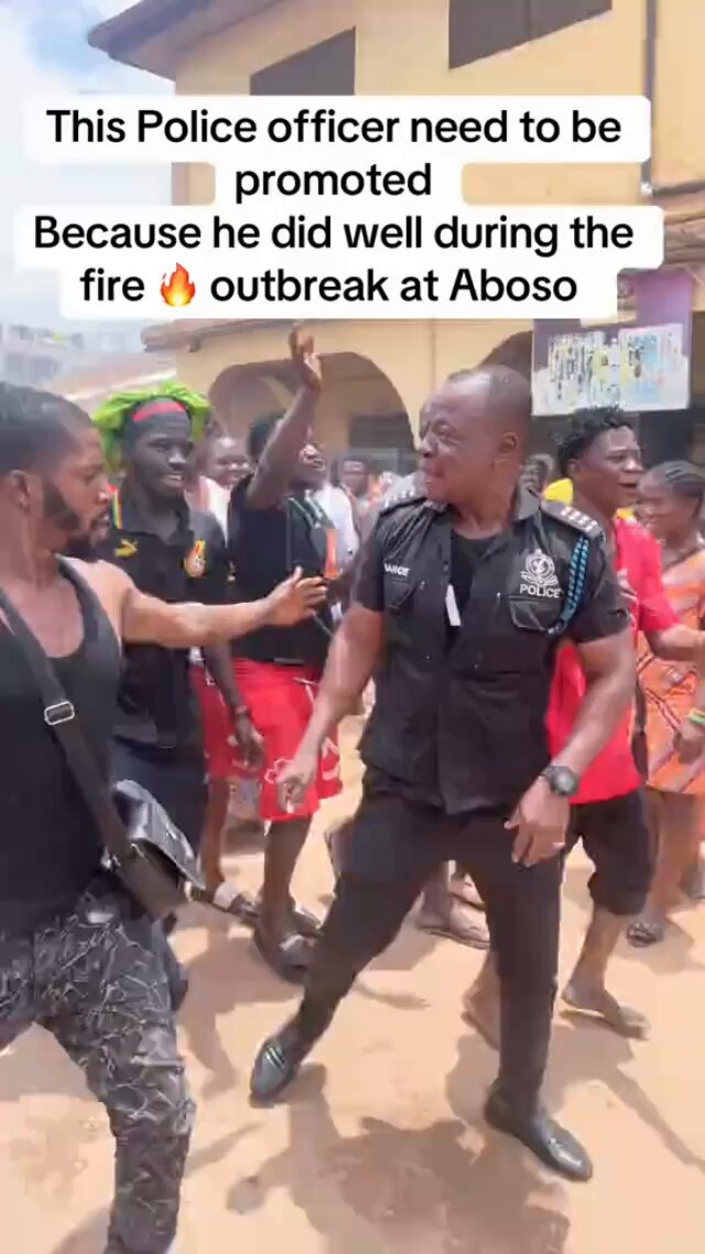 Youth Hail Police Inspector for Dousing Aboso Building Fire
